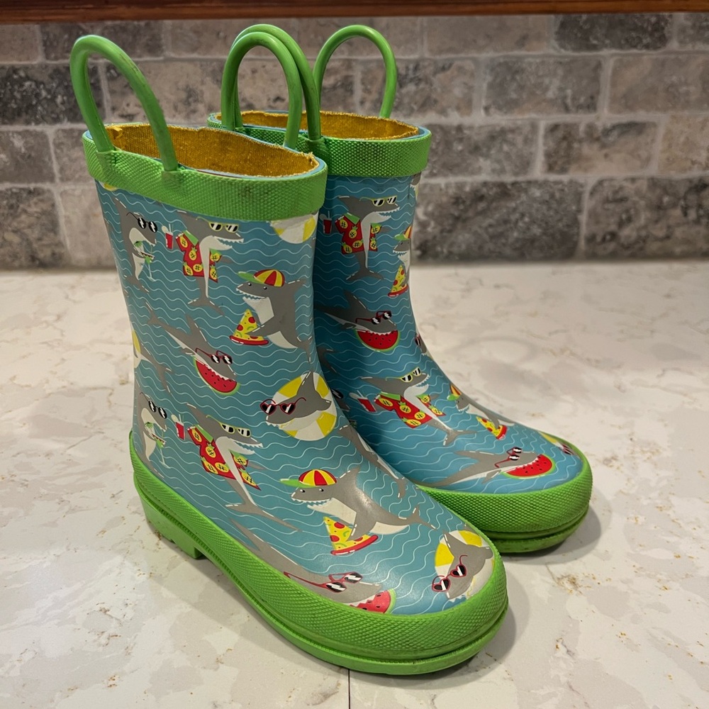 Lily & Dan Toddler 7/8 Shark Rain Boots